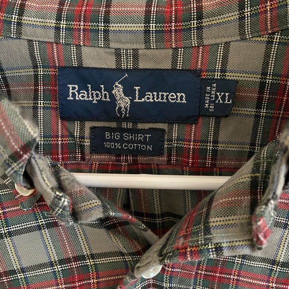 Multi color plaid polo by Ralph Lauren MENS XL big shirt - Picture 3 of 3